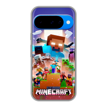 Силиконовый чехол на Google Pixel 10 с принтом Майнкрафт Minecraft