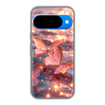Силиконовый чехол на Google Pixel 10 с принтом бабочки розовые