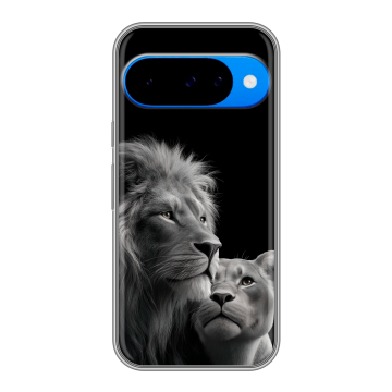 Силиконовый чехол на Google Pixel 10 с принтом Лев кошки