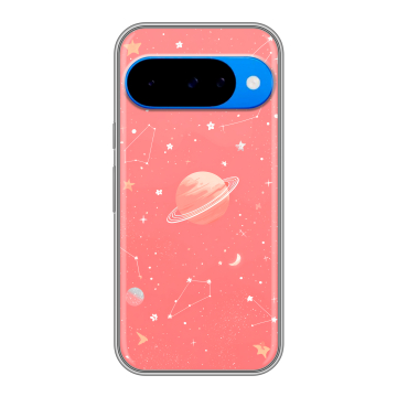 Силиконовый чехол на Google Pixel 10 с принтом Розовый космос