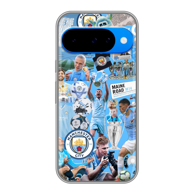 Силиконовый чехол на Google Pixel 10 с принтом Man City Манчестер Сити Силиконовый чехол на Google Pixel 10 с принтом Man City Манчестер Сити