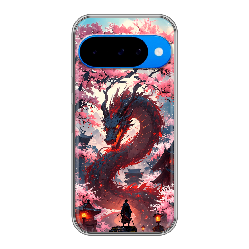 Силиконовый чехол на Google Pixel 10 с принтом Дракон Японский Силиконовый чехол на Google Pixel 10 с принтом Дракон Японский