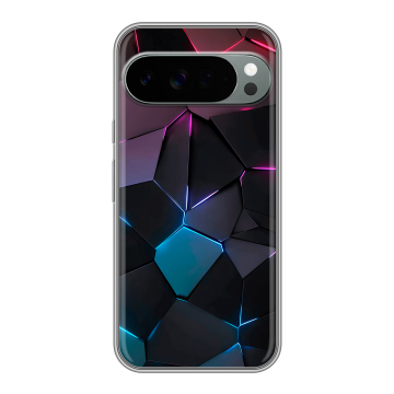 Силиконовый чехол на Google Pixel 10 Pro XL с принтом Геометрия неона
