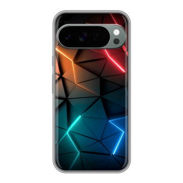 Силиконовый чехол на Google Pixel 10 Pro XL с принтом Абстракция неон