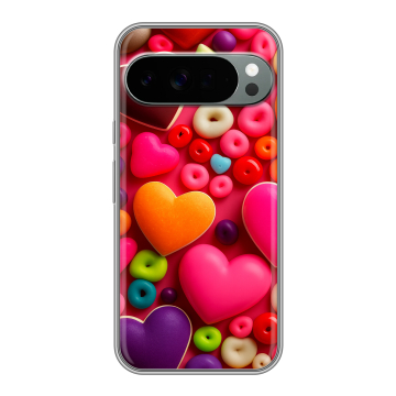 Силиконовый чехол на Google Pixel 10 Pro XL с принтом Сердечки