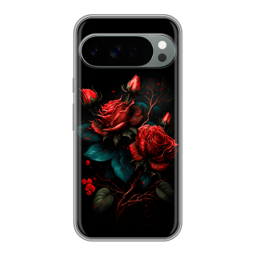 Силиконовый чехол на Google Pixel 10 Pro XL с принтом Розы красные
