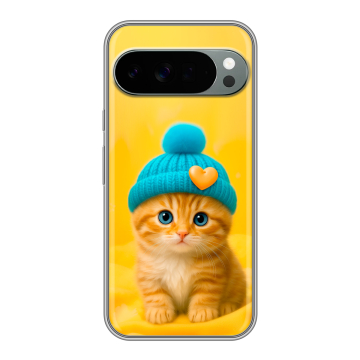 Силиконовый чехол на Google Pixel 10 Pro XL с принтом Котенок в шапке Силиконовый чехол на Google Pixel 10 Pro XL с принтом Котенок в шапке