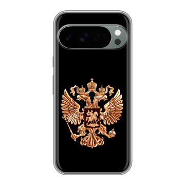 Силиконовый чехол на Google Pixel 10 Pro XL с принтом Герб России золотой Силиконовый чехол на Google Pixel 10 Pro XL с принтом Герб России золотой