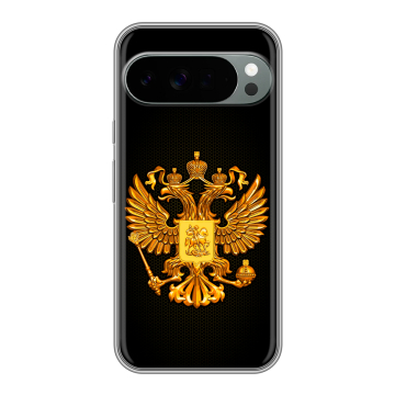 Силиконовый чехол на Google Pixel 10 Pro XL с принтом Герб России желтый