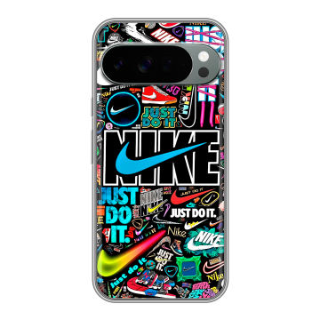 Силиконовый чехол на Google Pixel 10 Pro XL с принтом найк nike черный Силиконовый чехол на Google Pixel 10 Pro XL с принтом найк nike черный