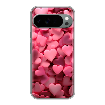 Силиконовый чехол на Google Pixel 10 Pro XL с принтом розовые сердечки