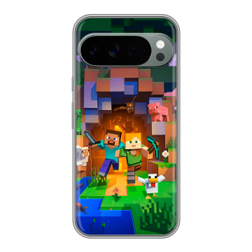 Силиконовый чехол на Google Pixel 10 Pro XL с принтом Майнкрафт Minecraft Силиконовый чехол на Google Pixel 10 Pro XL с принтом Майнкрафт Minecraft