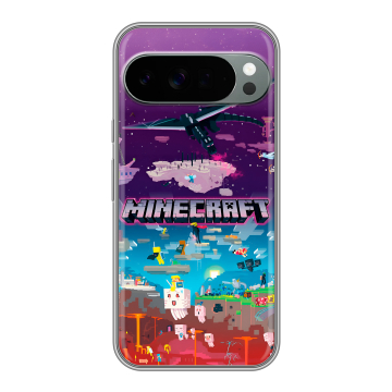 Силиконовый чехол на Google Pixel 10 Pro XL с принтом Майнкрафт Minecraft