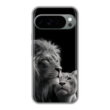 Силиконовый чехол на Google Pixel 10 Pro XL с принтом Лев кошки