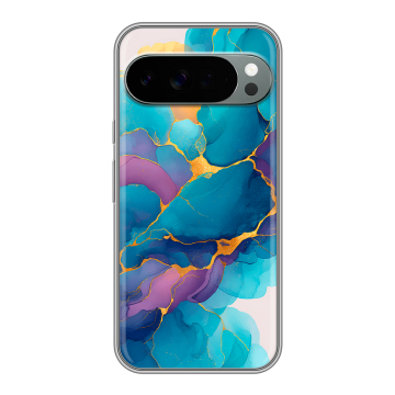 Силиконовый чехол на Google Pixel 10 Pro XL с принтом Мрамор блестки