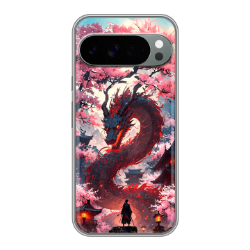 Силиконовый чехол на Google Pixel 10 Pro XL с принтом Дракон Японский