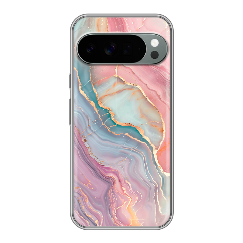 Силиконовый чехол на Google Pixel 10 Pro XL с принтом розовый мрамор Силиконовый чехол на Google Pixel 10 Pro XL с принтом розовый мрамор