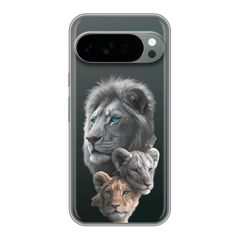 Силиконовый чехол на Google Pixel 10 Pro XL с принтом Львы Силиконовый чехол на Google Pixel 10 Pro XL с принтом Львы