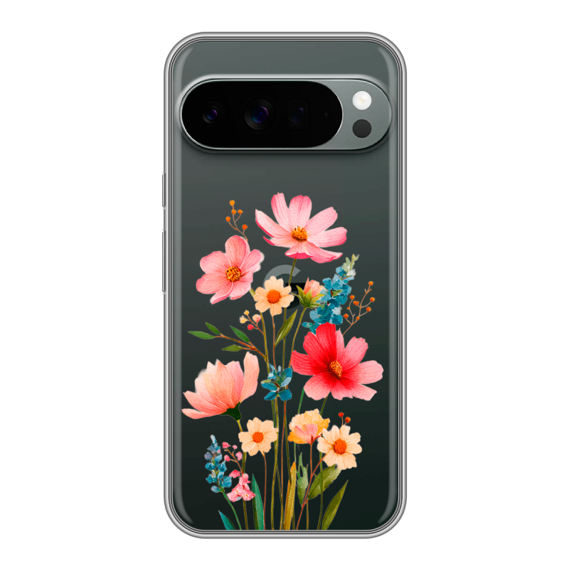 Силиконовый чехол на Google Pixel 10 Pro XL с принтом Цветы Силиконовый чехол на Google Pixel 10 Pro XL с принтом Цветы