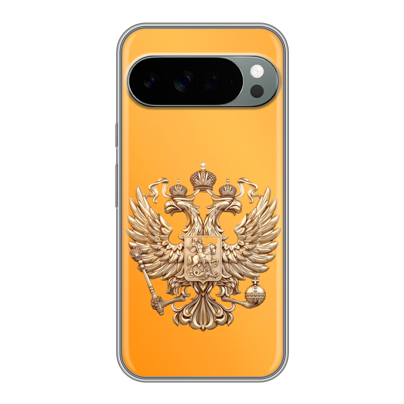 Силиконовый чехол на Google Pixel 10 Pro XL с принтом Герб Флаг России Силиконовый чехол на Google Pixel 10 Pro XL с принтом Герб Флаг России