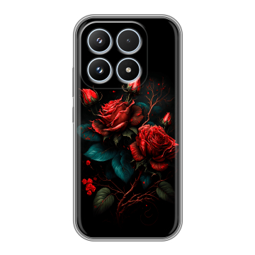 Силиконовый чехол на Xiaomi 17 с принтом Розы красные Силиконовый чехол на Xiaomi 17 с принтом Розы красные