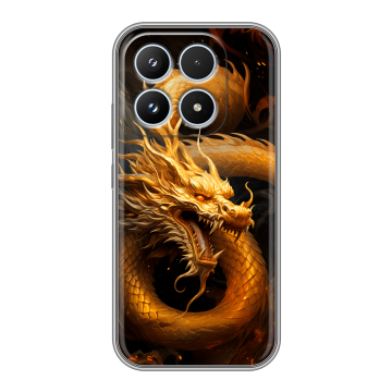 Силиконовый чехол на Xiaomi 17 с принтом Золотой дракон