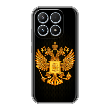 Силиконовый чехол на Xiaomi 17 с принтом Герб России желтый Силиконовый чехол на Xiaomi 17 с принтом Герб России желтый