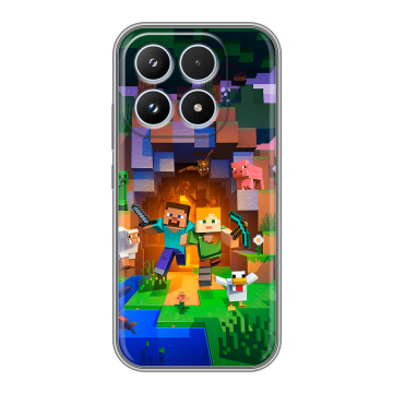 Силиконовый чехол на Xiaomi 17 с принтом Майнкрафт Minecraft