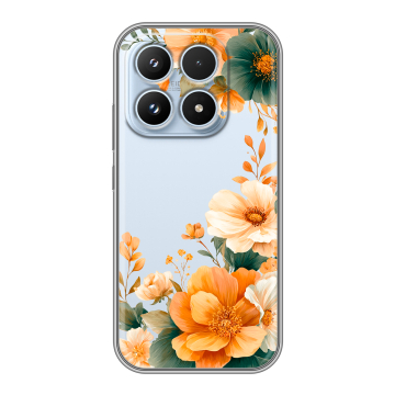 Силиконовый чехол на Xiaomi 17 с принтом Цветы принт