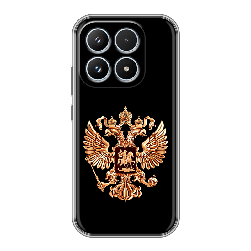 Силиконовый чехол на Xiaomi 17 с принтом Герб России золотой Силиконовый чехол на Xiaomi 17 с принтом Герб России золотой