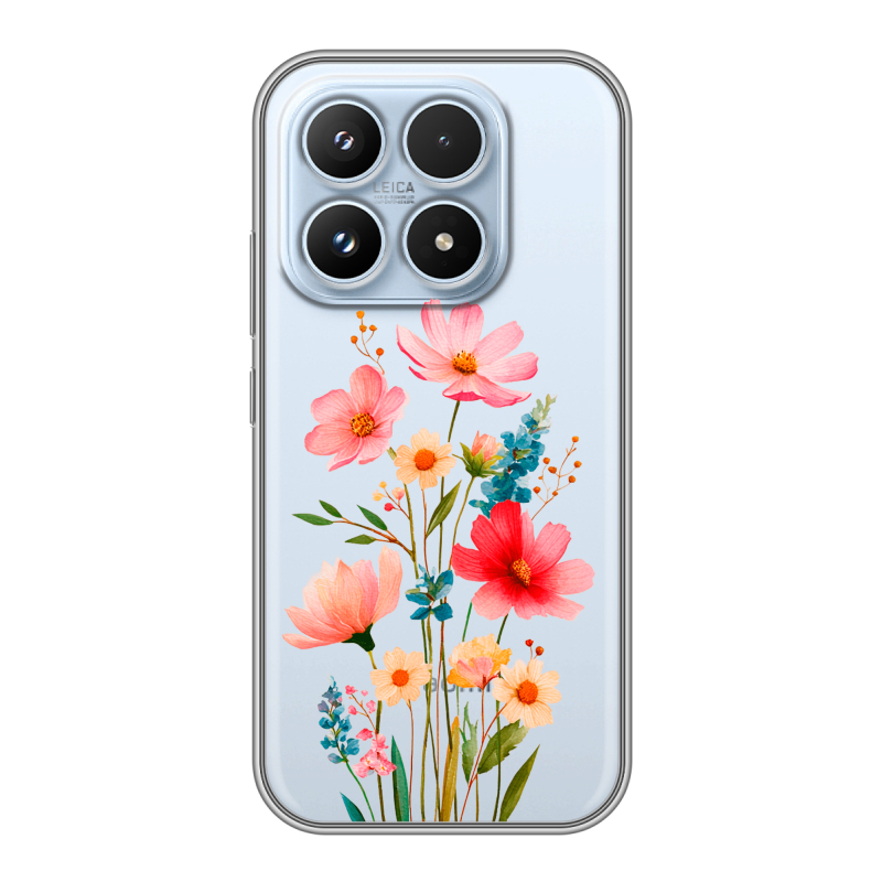 Силиконовый чехол на Xiaomi 17 с принтом Цветы Силиконовый чехол на Xiaomi 17 с принтом Цветы