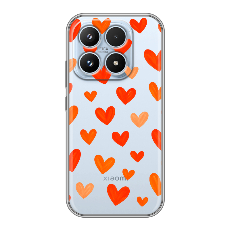Силиконовый чехол на Xiaomi 17 с принтом Сердечки Силиконовый чехол на Xiaomi 17 с принтом Сердечки