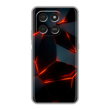 Силиконовый чехол на Honor X7d с принтом Яркие абстракции