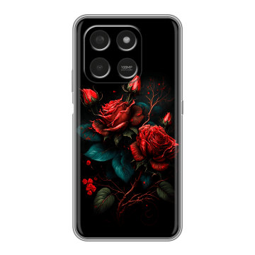 Силиконовый чехол на Honor X7d с принтом Розы красные