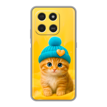 Силиконовый чехол на Honor X7d с принтом Котенок в шапке Силиконовый чехол на Honor X7d с принтом Котенок в шапке
