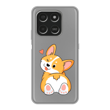 Силиконовый чехол на Honor X7d с принтом Корги Силиконовый чехол на Honor X7d с принтом Корги