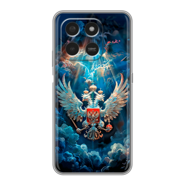 Силиконовый чехол на Honor X7d с принтом Герб флаг России Силиконовый чехол на Honor X7d с принтом Герб флаг России