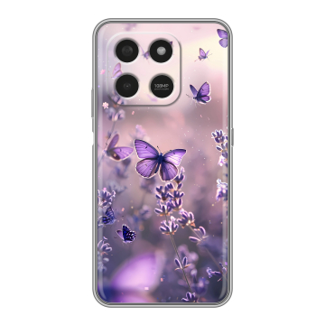 Силиконовый чехол на Honor X7d с принтом бабочки и лаванда