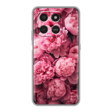 Силиконовый чехол на Honor X7d с принтом цветы пионы Силиконовый чехол на Honor X7d с принтом цветы пионы