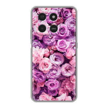 Силиконовый чехол на Honor X7d с принтом лавандовые розы Силиконовый чехол на Honor X7d с принтом лавандовые розы
