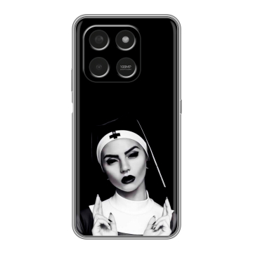 Силиконовый чехол на Honor X7d с принтом монашка Силиконовый чехол на Honor X7d с принтом монашка