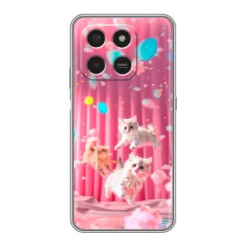 Силиконовый чехол на Honor X7d с принтом милые котики Силиконовый чехол на Honor X7d с принтом милые котики