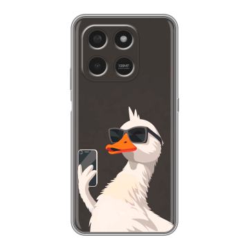 Силиконовый чехол на Honor X7d с принтом утка в очках Силиконовый чехол на Honor X7d с принтом утка в очках