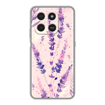 Силиконовый чехол на Honor X7d с принтом цветы лаванда Силиконовый чехол на Honor X7d с принтом цветы лаванда