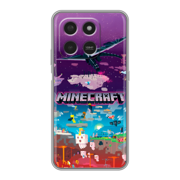 Силиконовый чехол на Honor X7d с принтом Майнкрафт Minecraft Силиконовый чехол на Honor X7d с принтом Майнкрафт Minecraft