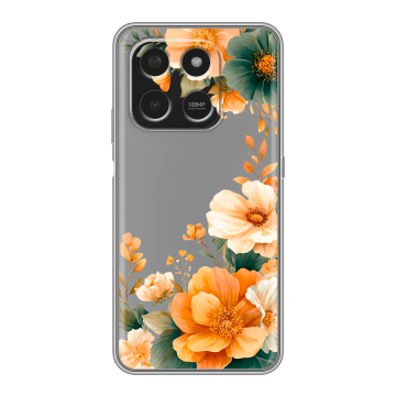 Силиконовый чехол на Honor X7d с принтом Цветы принт Силиконовый чехол на Honor X7d с принтом Цветы принт