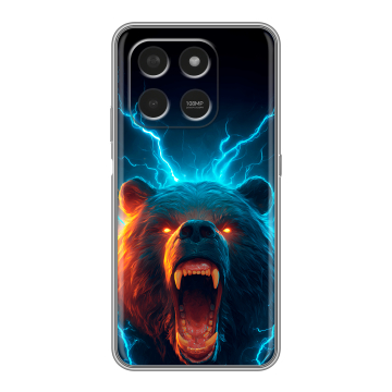 Силиконовый чехол на Honor X7d с принтом Медведь Силиконовый чехол на Honor X7d с принтом Медведь