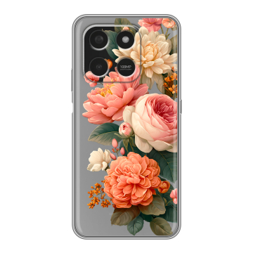 Силиконовый чехол на Honor X7d с принтом цветы Силиконовый чехол на Honor X7d с принтом цветы