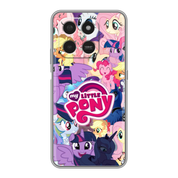 Силиконовый чехол на Honor X7d с принтом My little pony Дружба чудо Силиконовый чехол на Honor X7d с принтом My little pony Дружба чудо