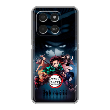 Силиконовый чехол на Honor X7d с принтом Demon Slayer Клинок рассекающий демонов Силиконовый чехол на Honor X7d с принтом Demon Slayer Клинок рассекающий демонов